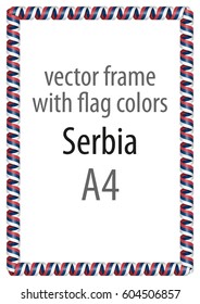 Frame and border of ribbon with the colors of the Serbia flag