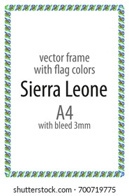 Frame and border of ribbon with the colors of the Sierra Leone flag