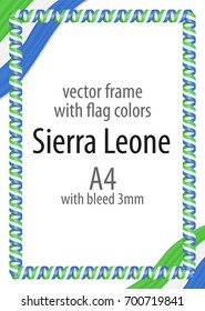 Frame and border of ribbon with the colors of the Sierra Leone flag