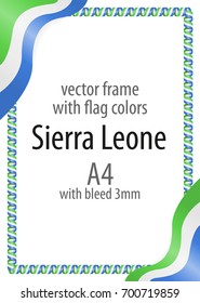 Frame and border of ribbon with the colors of the Sierra Leone flag