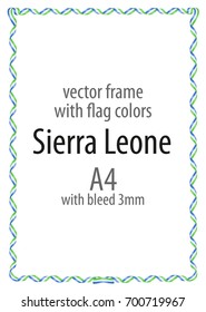 Frame and border of ribbon with the colors of the Sierra Leone flag