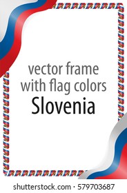 Frame and border of ribbon with the colors of the Slovenia flag