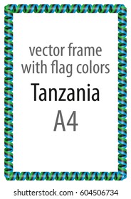 Frame and border of ribbon with the colors of the Tanzania flag