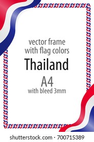 Frame and border of ribbon with the colors of the Thailand flag