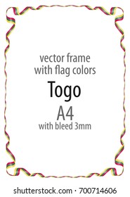 Frame and border of ribbon with the colors of the Togo flag