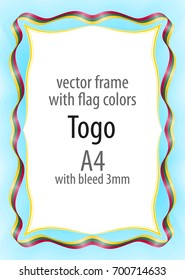 Frame and border of ribbon with the colors of the Togo flag