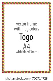 Frame and border of ribbon with the colors of the Togo flag