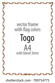 Frame and border of ribbon with the colors of the Togo flag