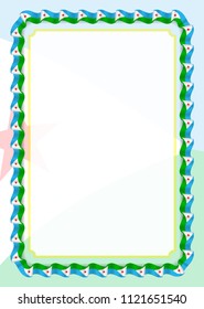 Frame and border of ribbon with Djibouti flag, template elements for your certificate and diploma. Vector.