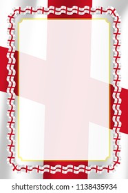 Frame and border of ribbon with England flag, template elements for your certificate and diploma. Vector.