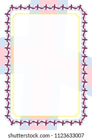 Frame and border of ribbon with Faroe Islands flag, template elements for your certificate and diploma. Vector.