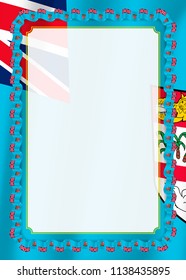Frame and border of ribbon with Fiji flag, template elements for your certificate and diploma. Vector.