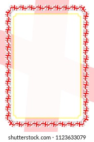 Frame and border of ribbon with Georgia flag, template elements for your certificate and diploma. Vector.