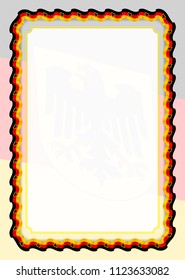 Frame and border of ribbon with Germany flag, template elements for your certificate and diploma. Vector.