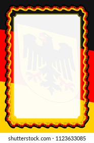 Frame and border of ribbon with Germany flag, template elements for your certificate and diploma. Vector.