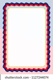 Frame and border of ribbon with Liechtenstein flag, template elements for your certificate and diploma. Vector