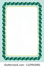 Frame and border of ribbon with Macau flag, template elements for your certificate and diploma. Vector.