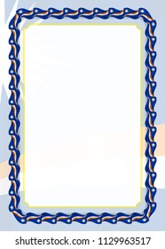 Frame and border of ribbon with Marshall islands flag, template elements for your certificate and diploma. Vector.
