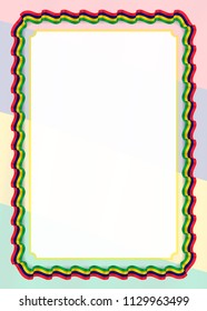 Frame and border of ribbon with Mauritius flag, template elements for your certificate and diploma. Vector.