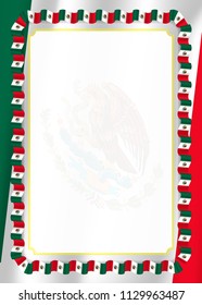 Frame Border Ribbon Mexico Flag Template: Vector De Stock (libre De ...