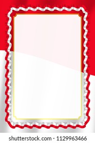 Frame and border of ribbon with Monaco flag, template elements for your certificate and diploma. Vector.