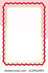 Frame and border of ribbon with Monaco flag, template elements for your certificate and diploma. Vector.