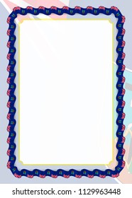 Frame and border of ribbon with Montserrat flag, template elements for your certificate and diploma. Vector.