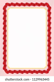 Frame and border of ribbon with Morocco flag, template elements for your certificate and diploma. Vector.