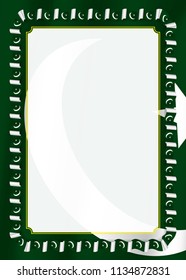 Frame and border of ribbon with Pakistan flag, template elements for your certificate and diploma. Vector.