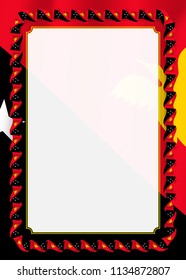 Frame and border of ribbon with Papua New Guinea flag, template elements for your certificate and diploma. Vector.