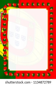 Frame and border of ribbon with Portugal flag, template elements for your certificate and diploma. Vector.