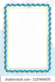 Frame and border of ribbon with San Marino flag, template elements for your certificate and diploma. Vector.