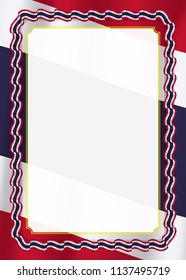 Frame and border of ribbon with Thailand flag, template elements for your certificate and diploma. Vector.