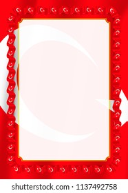 Frame and border of ribbon with Turkey flag, template elements for your certificate and diploma. Vector.