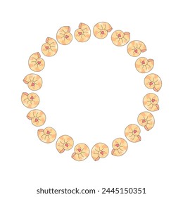 frame, border, of sea shells. summer sea, underwater illustration