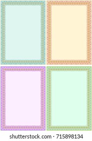 Frame border set for diploma and certificate with tangier in the background.