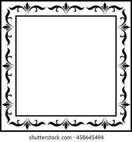 Frame border square beautiful vector vintage isolated