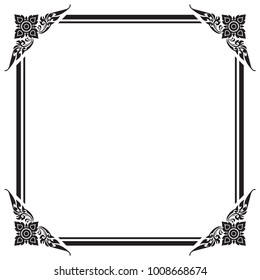Frame and border, Square, Black and white, Vector illustration