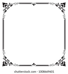 Frame and border, Square, Black and white, Vector illustration