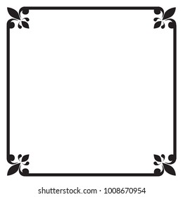 Frame and border, Square, Black and white, Vector illustration
