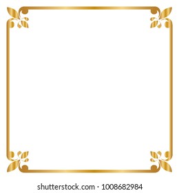 Frame and border , Square, Golden frame, Vector illustration