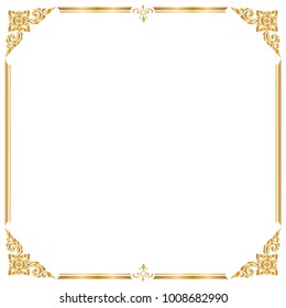 Frame and border , Square, Golden frame, Vector illustration
