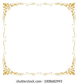Frame and border , Square, Golden frame, Vector illustration