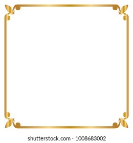 Frame Border Square Golden Frame Vector Stock Vector (royalty Free 