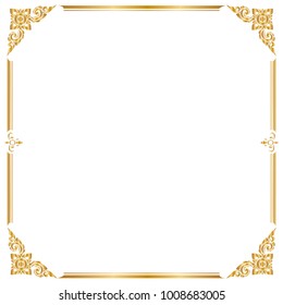 Frame and border , Square, Golden frame, Vector illustration