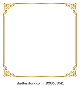 Frame and border , Square, Golden frame, Vector illustration
