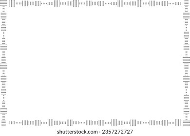 Frame border of stripe pattern. Design lines with ending shapes black on white background. Design print for illustration, textile, texture, paper, wallpaper, background. Set 20