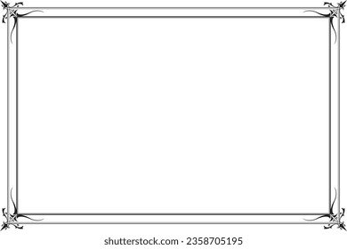 Frame of border of template vector. Design swirl of corner element black on white background. Design print for illustration, certificate, card, cover, background. Set 25