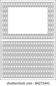 Frame border twisted rings with pattern of hauberk.Vector.