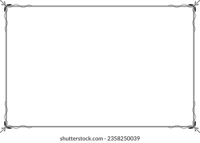 Frame of border vector. Design corner element swirl black on white background. Design print for illustration, certificate, card, greeting, background. Set 11